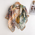 New French Retro Literary 110 Square Scarf Travel Travel Thin Wear Printed Large Square Scarf Women'S Shawl