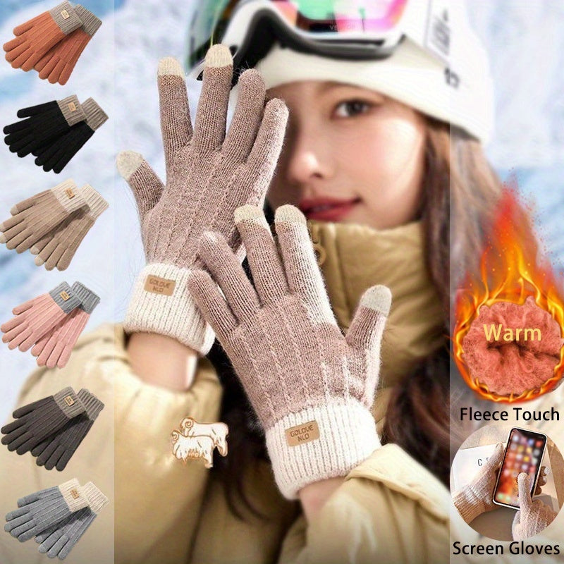 Unisex Gloves, Winter Warm Touchscreen Gloves, Skin-friendly Thick Lining Design, Elastic Cuff, One Size Fits All, Suitable for Outdoor Wear, Perfect for Outdoor Leisure and as Gifts for Christmas, Halloween, Thanksgiving, and Valentine's Day