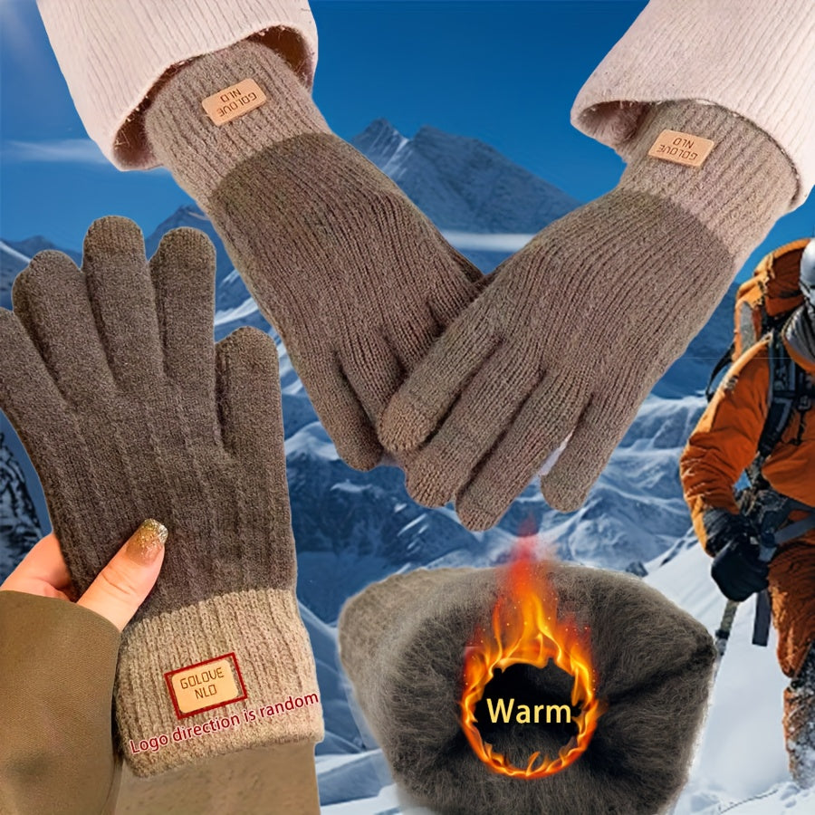 Unisex Gloves, Winter Warm Touchscreen Gloves, Skin-friendly Thick Lining Design, Elastic Cuff, One Size Fits All, Suitable for Outdoor Wear, Perfect for Outdoor Leisure and as Gifts for Christmas, Halloween, Thanksgiving, and Valentine's Day