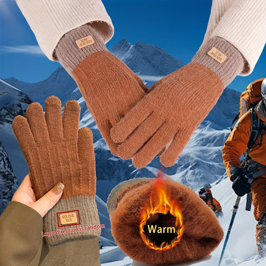 Unisex Gloves, Winter Warm Touchscreen Gloves, Skin-friendly Thick Lining Design, Elastic Cuff, One Size Fits All, Suitable for Outdoor Wear, Perfect for Outdoor Leisure and as Gifts for Christmas, Halloween, Thanksgiving, and Valentine's Day