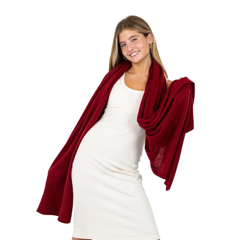 Velanio Cashmere Luxury Knitted Wrap Travel Shawl Scarf, Pashmina Stole, All-Season Scarf for Women Cashmere Wool Blend