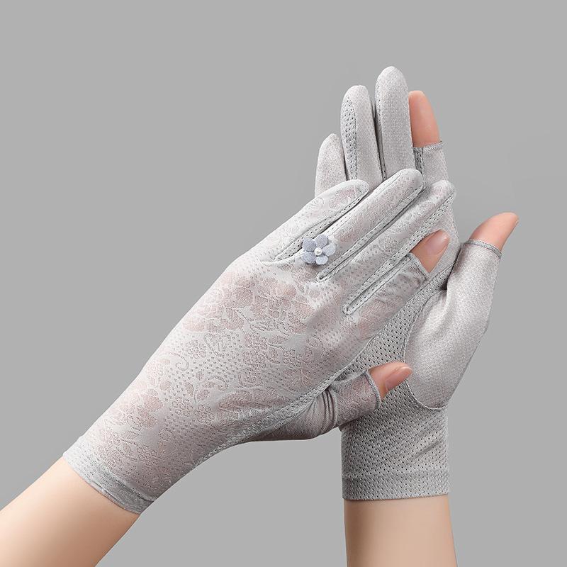 1pc 1pcs Summer Ice Thin Lace Touchscreen Gloves - Suitable for Riding, Driving & Outdoor Activities,, Breathable for Smartphone Use, Hand Washable for Motorcycling,, Casual Wear (No for Hot Weather)