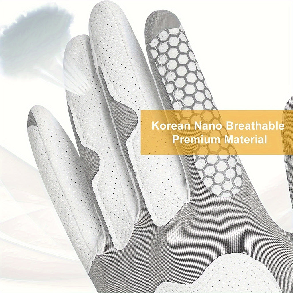 Single Left-Hand Golf Glove for Women and Men, Made of Nano Breathable Material, with Non Slip Silicone Anti-slip Particles on the Palm for Better Grip and Swing Training.high-end Classic.There Are V in Summer and Breathable in Winter.Suitable