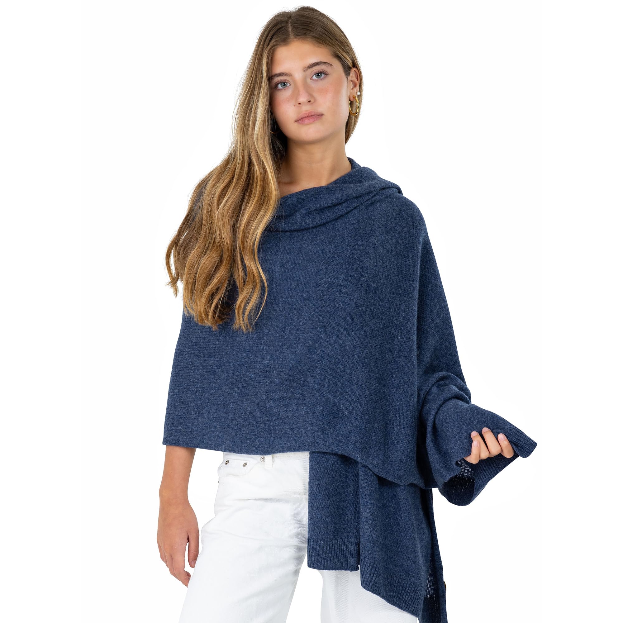 Velanio Cashmere Luxury Knitted Wrap Travel Shawl Scarf, Pashmina Stole, All-Season Scarf for Women Cashmere Wool Blend