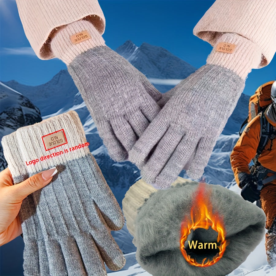 Unisex Gloves, Winter Warm Touchscreen Gloves, Skin-friendly Thick Lining Design, Elastic Cuff, One Size Fits All, Suitable for Outdoor Wear, Perfect for Outdoor Leisure and as Gifts for Christmas, Halloween, Thanksgiving, and Valentine's Day