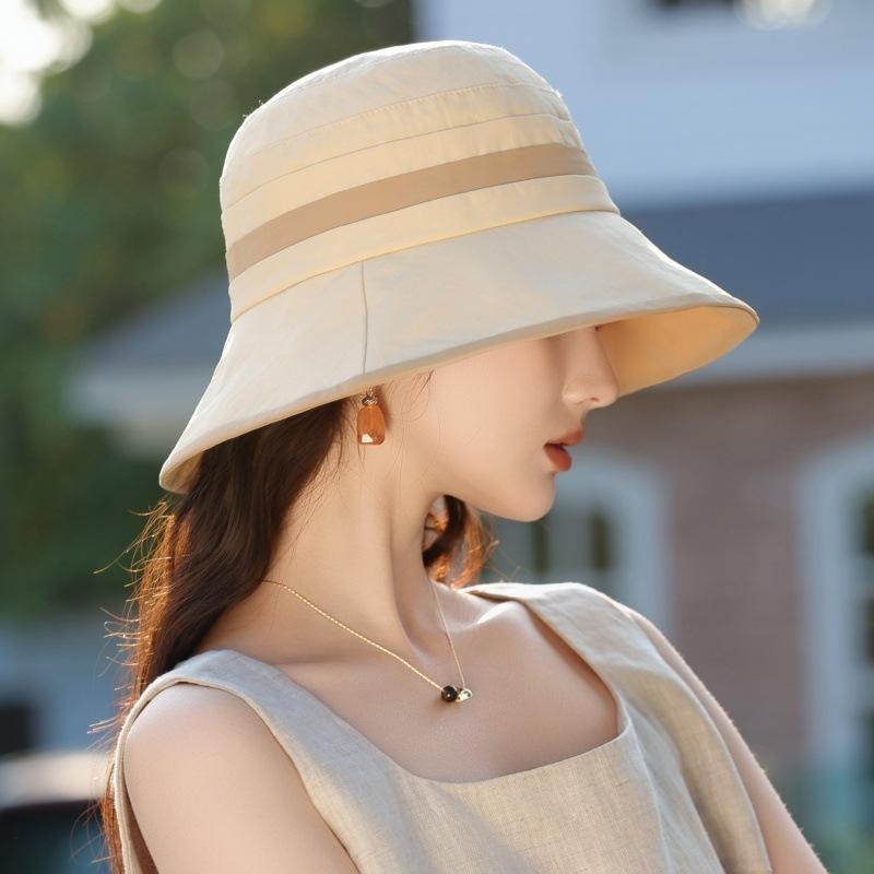 1pc Vintage Stylish Sun-Protective Bucket Hat with Drawstring Closure for Women | Spring\u002FSummer Wear | Birthday Gift | Outdoor Travel & Beach Use
