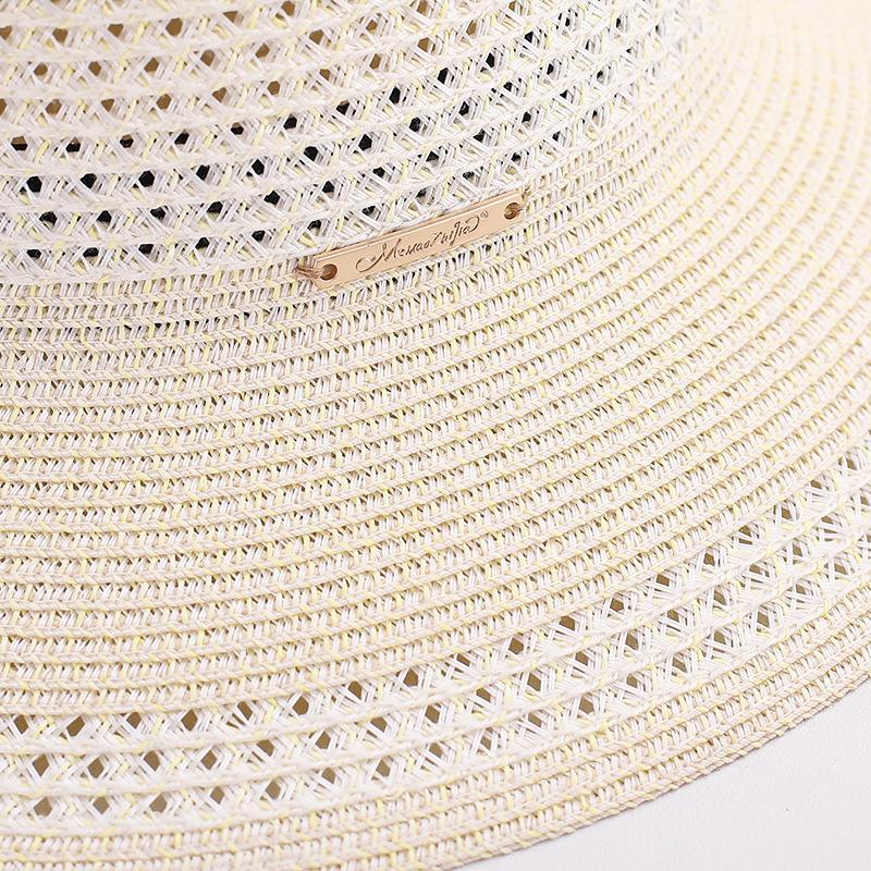 1pc Simple Hollowed Straw Bucket Hat with Breathable Rush Grass Weave & Braided Pattern for Women | Birthday Occasion | All-Match Sunshade | Four Seasons Wear
