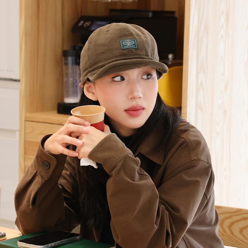 1pc Retro Short Brim Hat in Brown for Summer | Unisex Baseball Cap with Deep Crown And Wide Head Circumference | Outdoor Sports\u002FStreetwear\u002FDaily Use | Spring-Summer Collection 2024
