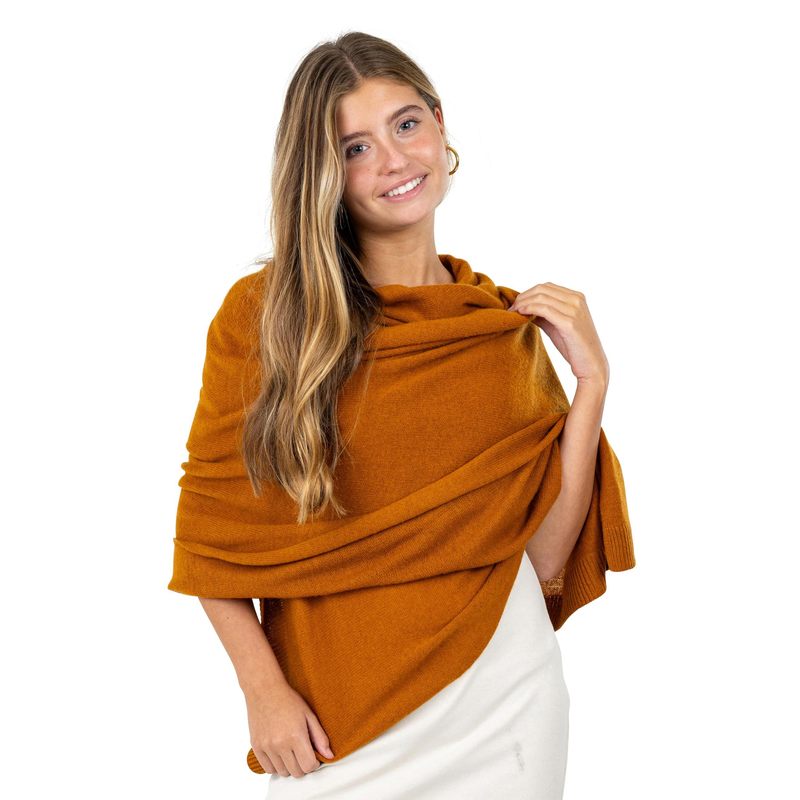 Velanio Cashmere Luxury Knitted Wrap Travel Shawl Scarf, Pashmina Stole, All-Season Scarf for Women Cashmere Wool Blend