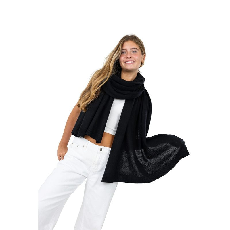 Velanio Cashmere Luxury Knitted Wrap Travel Shawl Scarf, Pashmina Stole, All-Season Scarf for Women Cashmere Wool Blend