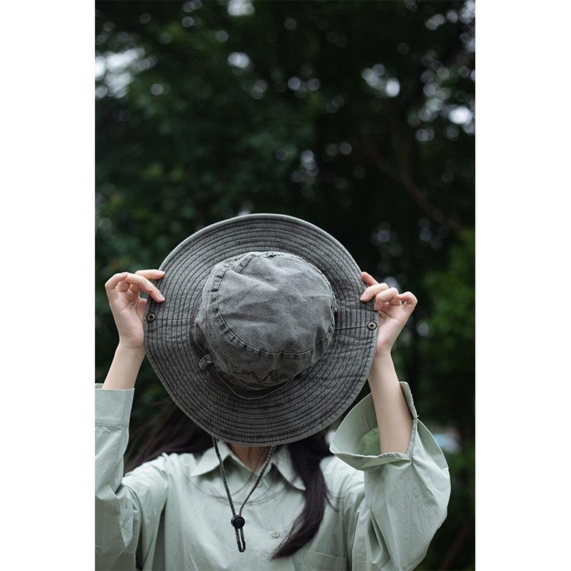 1pc Retro Style Breathable Fisherman Hat with Windproof Rope for Fitted Wear | Birthday Present | Four Seasons Use
