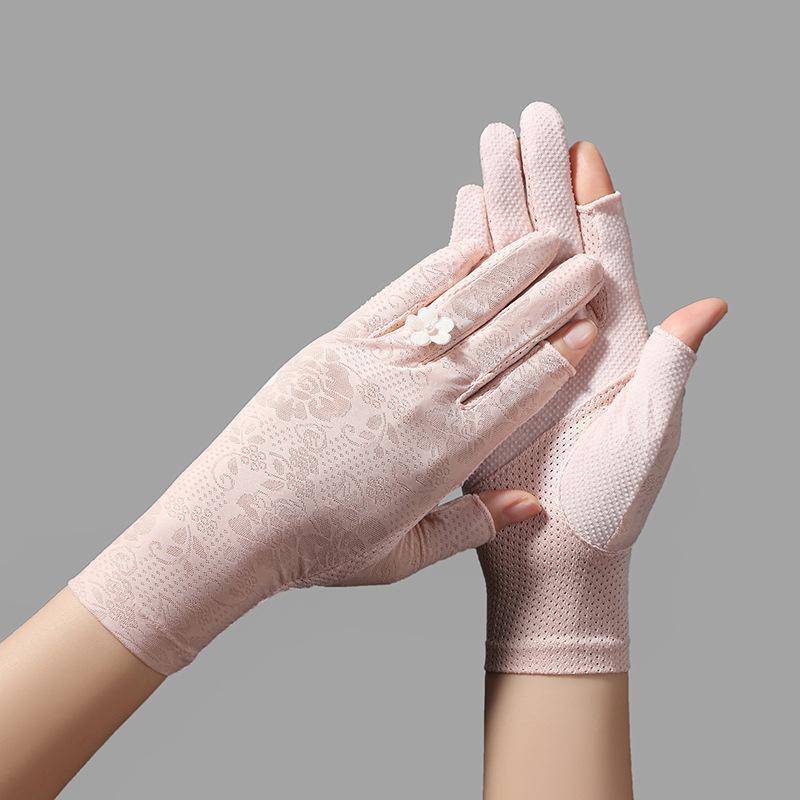 1pc 1pcs Summer Ice Thin Lace Touchscreen Gloves - Suitable for Riding, Driving & Outdoor Activities,, Breathable for Smartphone Use, Hand Washable for Motorcycling,, Casual Wear (No for Hot Weather)