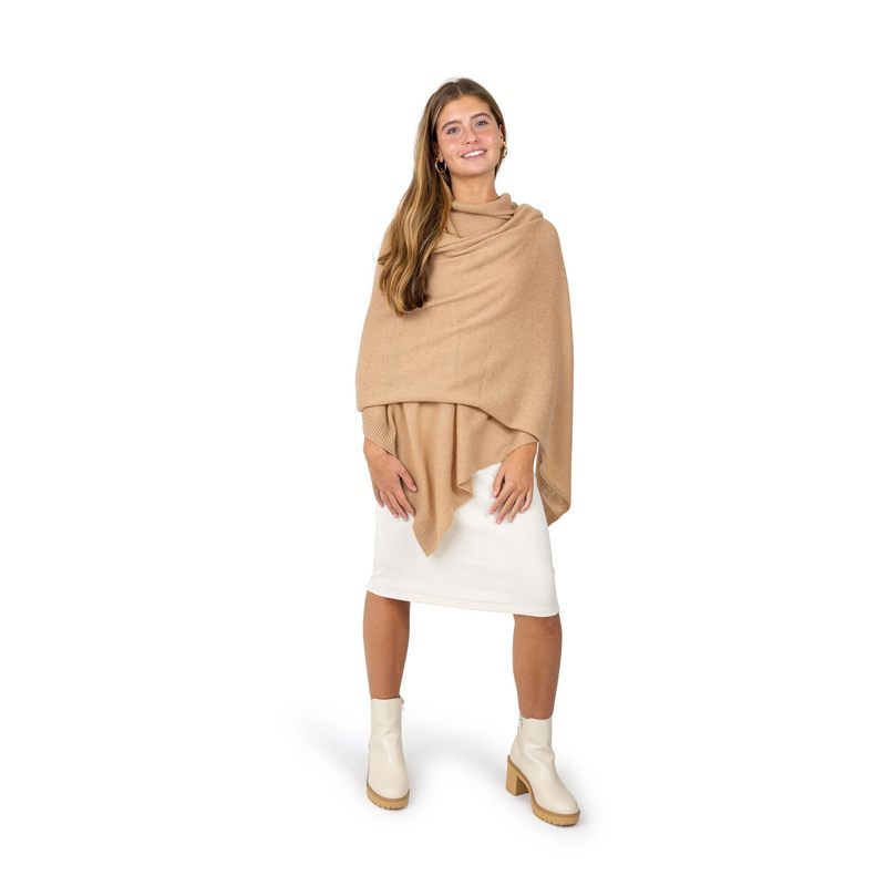 Velanio Cashmere Luxury Knitted Wrap Travel Shawl Scarf, Pashmina Stole, All-Season Scarf for Women Cashmere Wool Blend