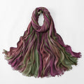 Spring And Summer New Rainbow Dirty Dyed Pleated Long Towel Women'S Ethnic Style Travel Photo Headscarf Fashion Style Shawl