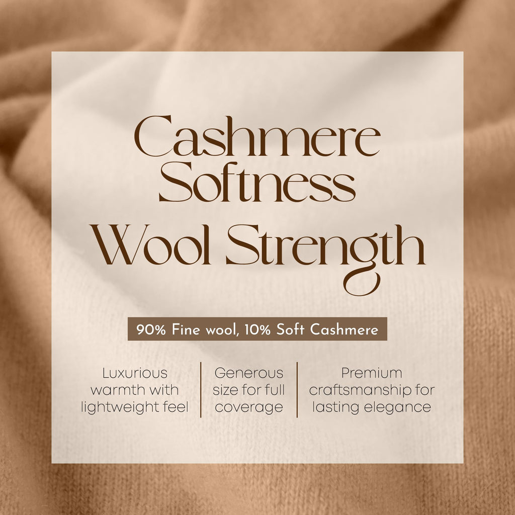 Velanio Cashmere Luxury Knitted Wrap Travel Shawl Scarf, Pashmina Stole, All-Season Scarf for Women Cashmere Wool Blend