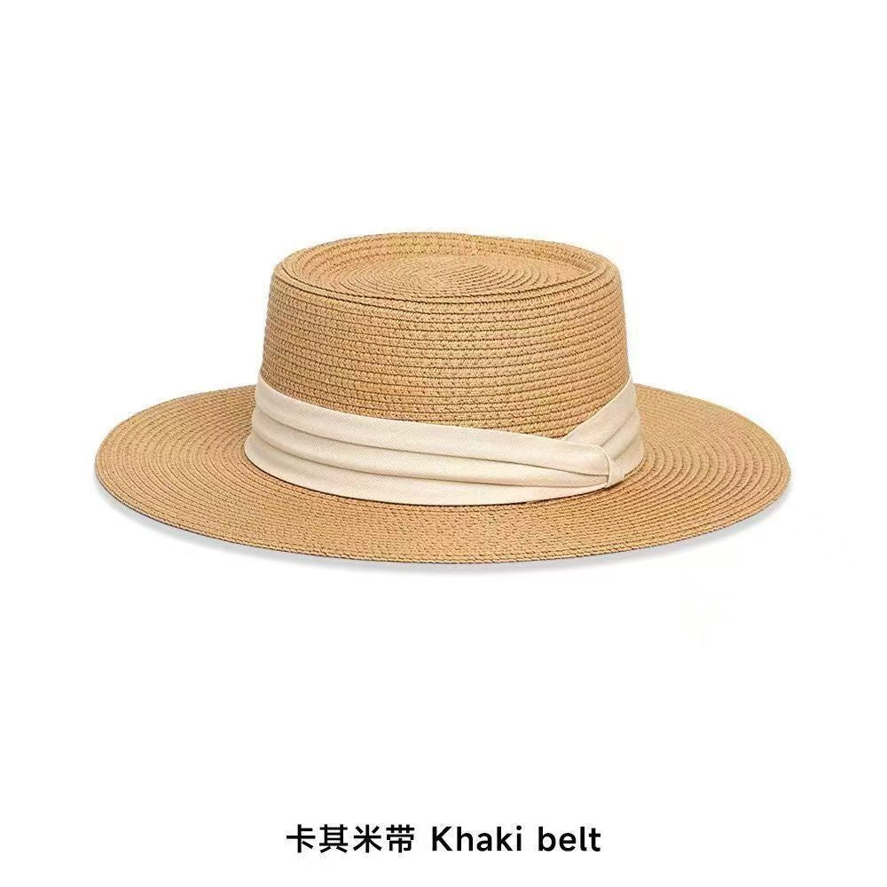 French-style Lace Bow Straw Hat for Women, Summer Large Brim Hat, Beach Vacation Sun Hat