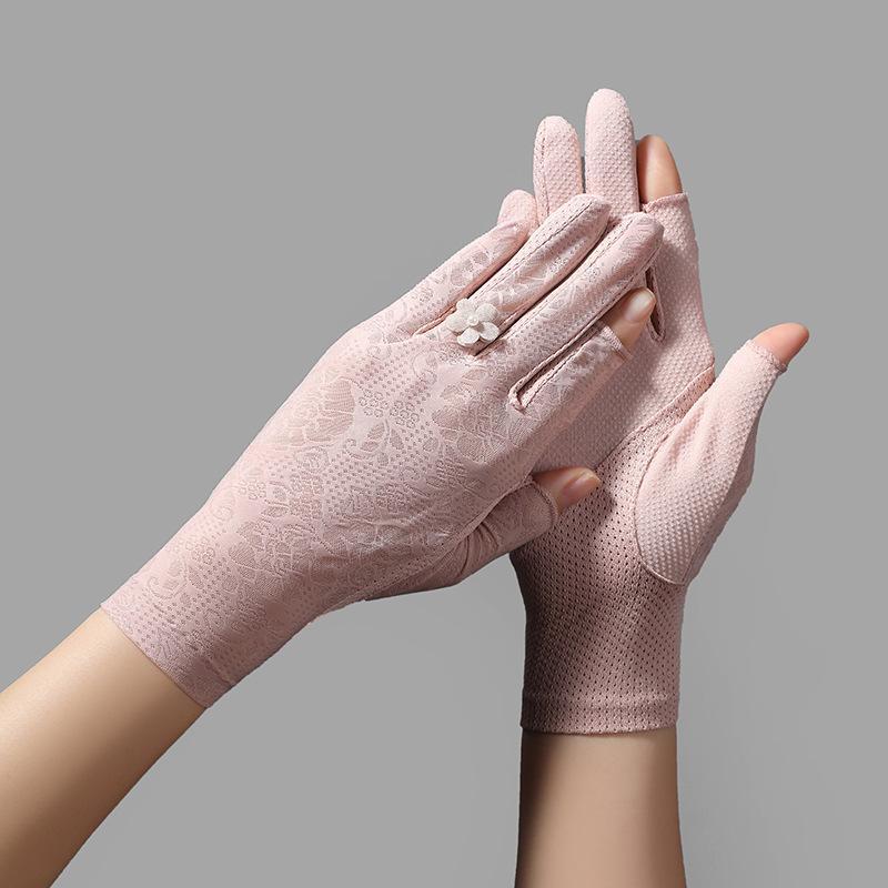 1pc 1pcs Summer Ice Thin Lace Touchscreen Gloves - Suitable for Riding, Driving & Outdoor Activities,, Breathable for Smartphone Use, Hand Washable for Motorcycling,, Casual Wear (No for Hot Weather)