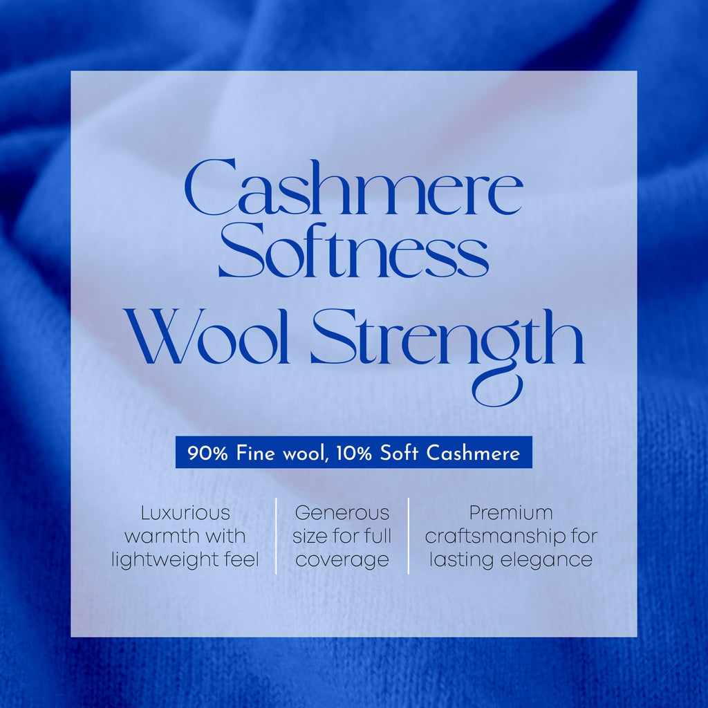 Velanio Cashmere Luxury Knitted Wrap Travel Shawl Scarf, Pashmina Stole, All-Season Scarf for Women Cashmere Wool Blend
