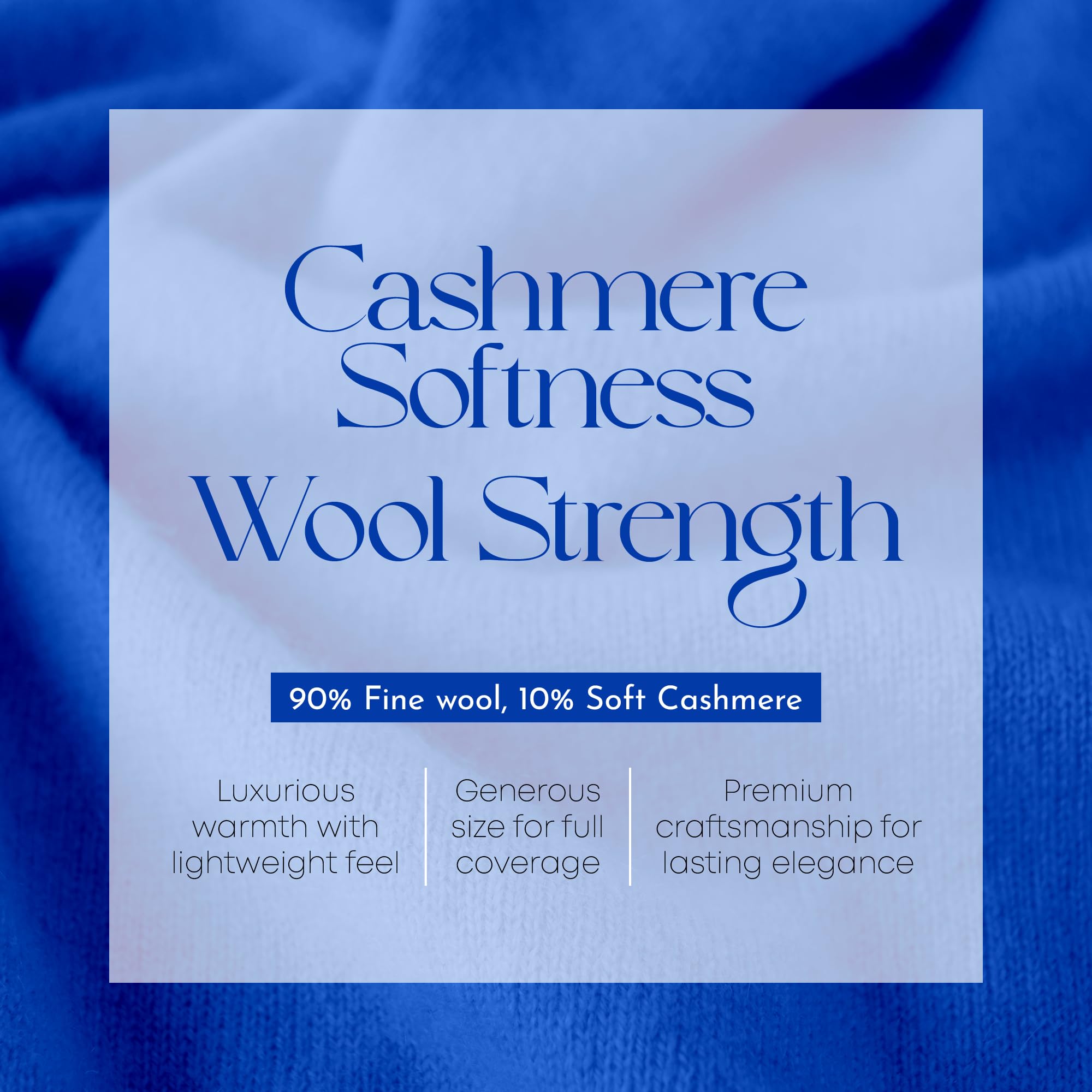 Velanio Cashmere Luxury Knitted Wrap Travel Shawl Scarf, Pashmina Stole, All-Season Scarf for Women Cashmere Wool Blend