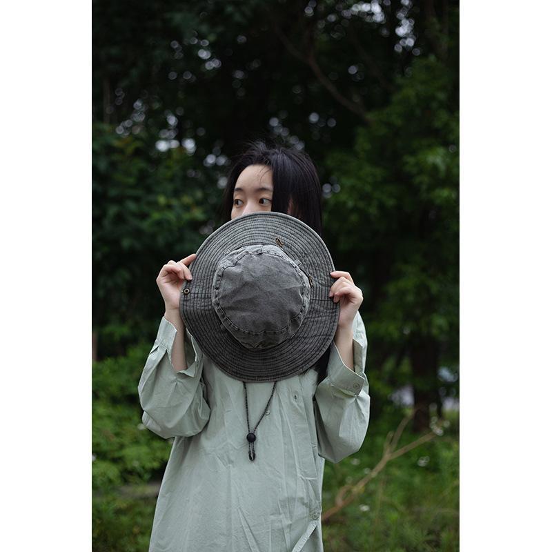1pc Retro Style Breathable Fisherman Hat with Windproof Rope for Fitted Wear | Birthday Present | Four Seasons Use