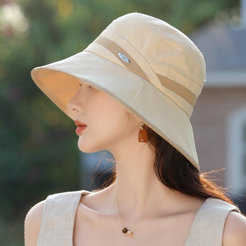 1pc Vintage Stylish Sun-Protective Bucket Hat with Drawstring Closure for Women | Spring\u002FSummer Wear | Birthday Gift | Outdoor Travel & Beach Use