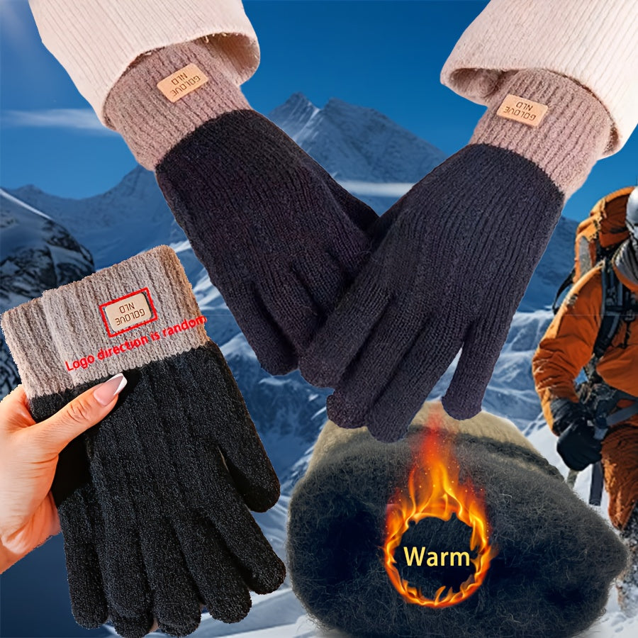 Unisex Gloves, Winter Warm Touchscreen Gloves, Skin-friendly Thick Lining Design, Elastic Cuff, One Size Fits All, Suitable for Outdoor Wear, Perfect for Outdoor Leisure and as Gifts for Christmas, Halloween, Thanksgiving, and Valentine's Day