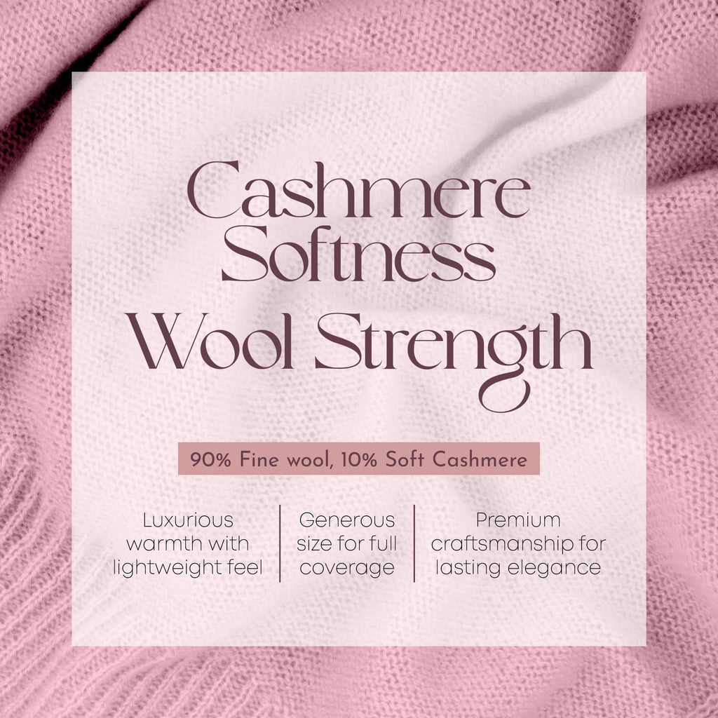 Velanio Cashmere Luxury Knitted Wrap Travel Shawl Scarf, Pashmina Stole, All-Season Scarf for Women Cashmere Wool Blend
