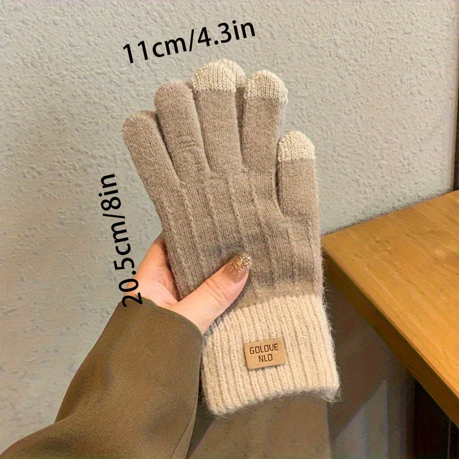 Unisex Gloves, Winter Warm Touchscreen Gloves, Skin-friendly Thick Lining Design, Elastic Cuff, One Size Fits All, Suitable for Outdoor Wear, Perfect for Outdoor Leisure and as Gifts for Christmas, Halloween, Thanksgiving, and Valentine's Day