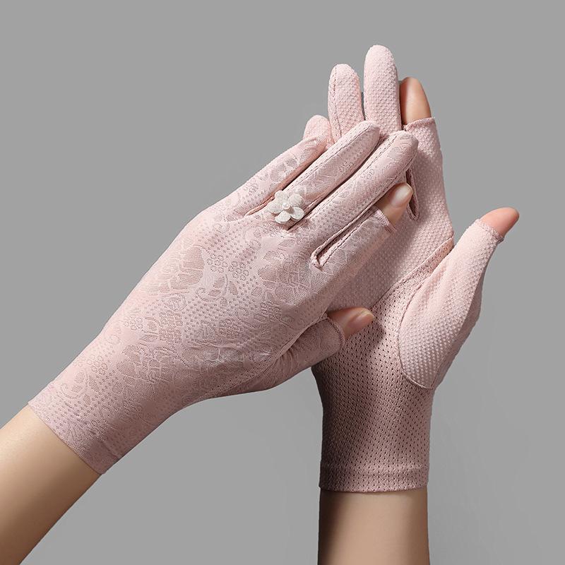 1pc 1pcs Summer Ice Thin Lace Touchscreen Gloves - Suitable for Riding, Driving & Outdoor Activities,, Breathable for Smartphone Use, Hand Washable for Motorcycling,, Casual Wear (No for Hot Weather)
