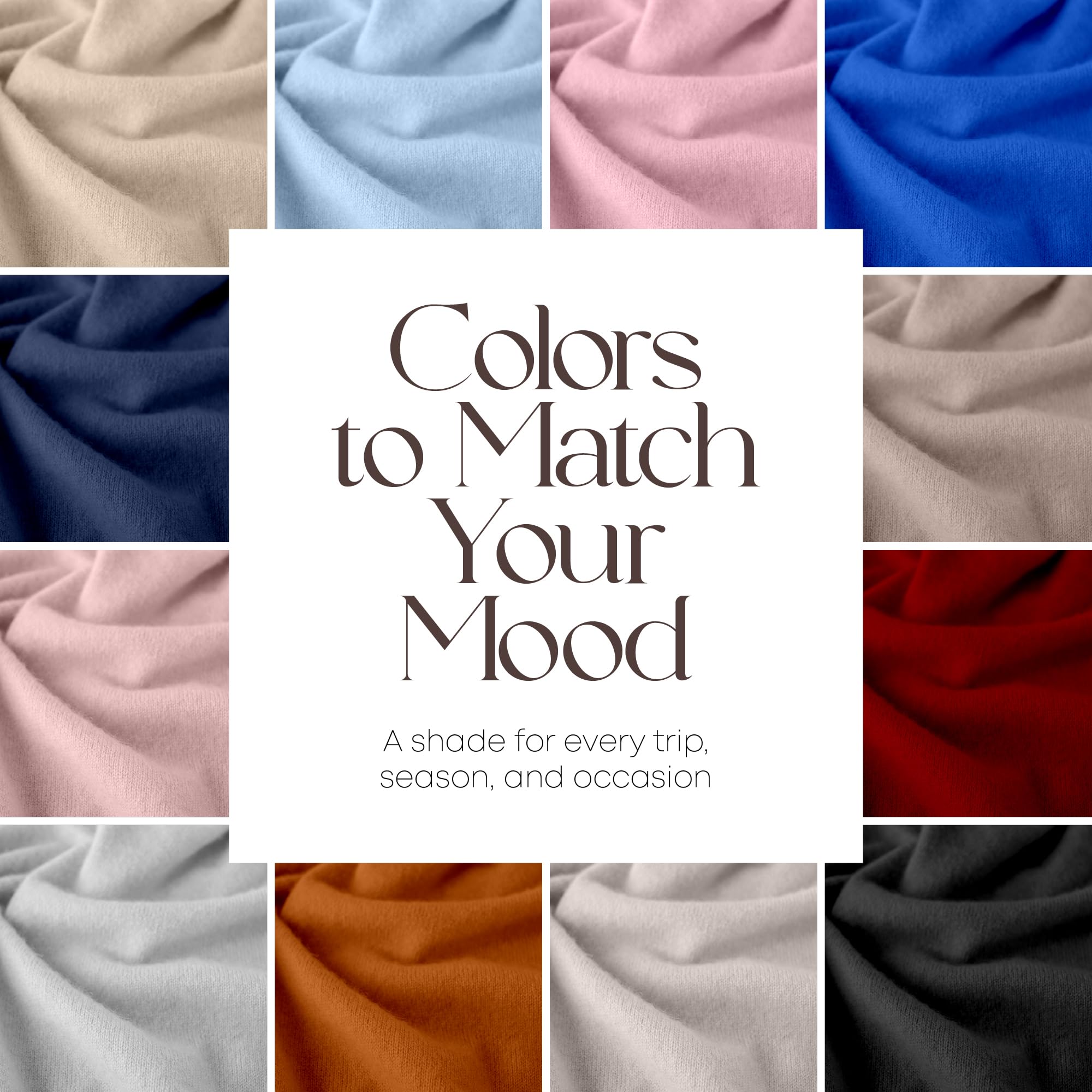 Velanio Cashmere Luxury Knitted Wrap Travel Shawl Scarf, Pashmina Stole, All-Season Scarf for Women Cashmere Wool Blend