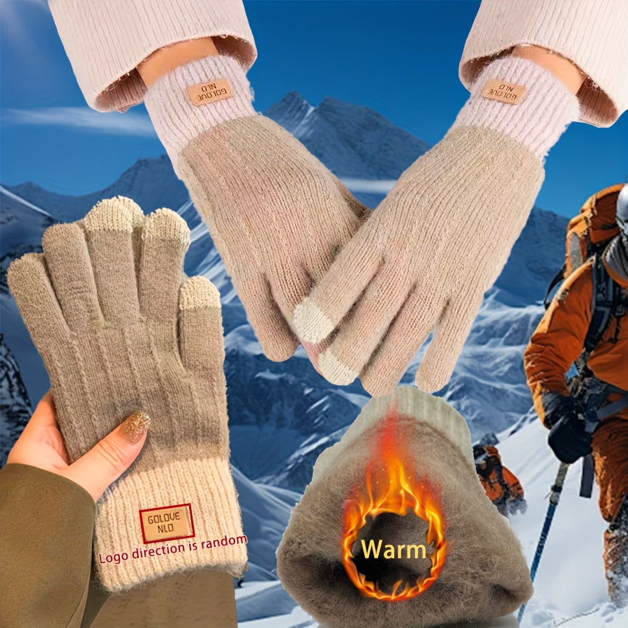 Unisex Gloves, Winter Warm Touchscreen Gloves, Skin-friendly Thick Lining Design, Elastic Cuff, One Size Fits All, Suitable for Outdoor Wear, Perfect for Outdoor Leisure and as Gifts for Christmas, Halloween, Thanksgiving, and Valentine's Day