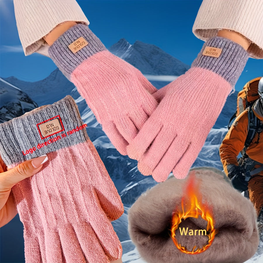 Unisex Gloves, Winter Warm Touchscreen Gloves, Skin-friendly Thick Lining Design, Elastic Cuff, One Size Fits All, Suitable for Outdoor Wear, Perfect for Outdoor Leisure and as Gifts for Christmas, Halloween, Thanksgiving, and Valentine's Day