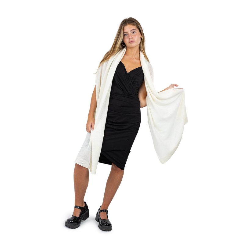 Velanio Cashmere Luxury Knitted Wrap Travel Shawl Scarf, Pashmina Stole, All-Season Scarf for Women Cashmere Wool Blend