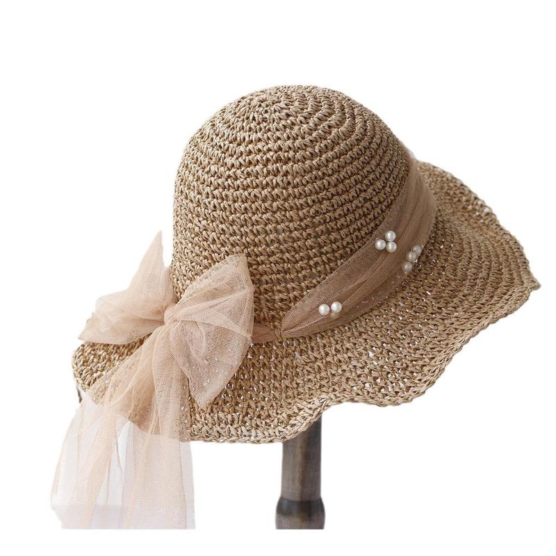 1pc Women' Straw Hat Braided Cane Fitted Breathable Wide-Brimmed Suitable for Wedding Beach Vacation, Spring Wedding Accessory, Seaside Outfits, Braided Cane Design for Special Occasions & Casual Attire